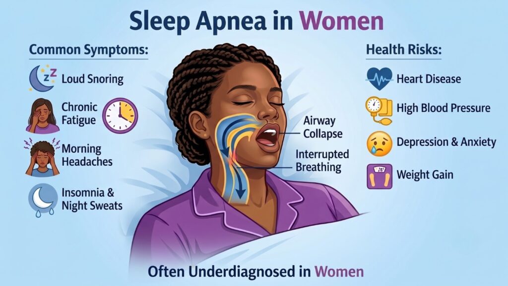 sleep apnea testing symptoms women