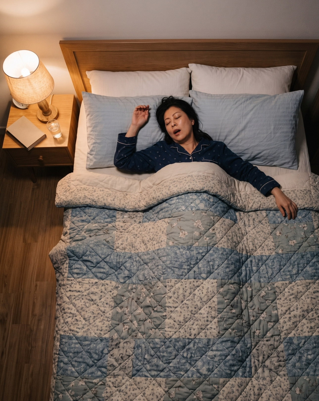 woman bed snoring sleeping sleep apnea test