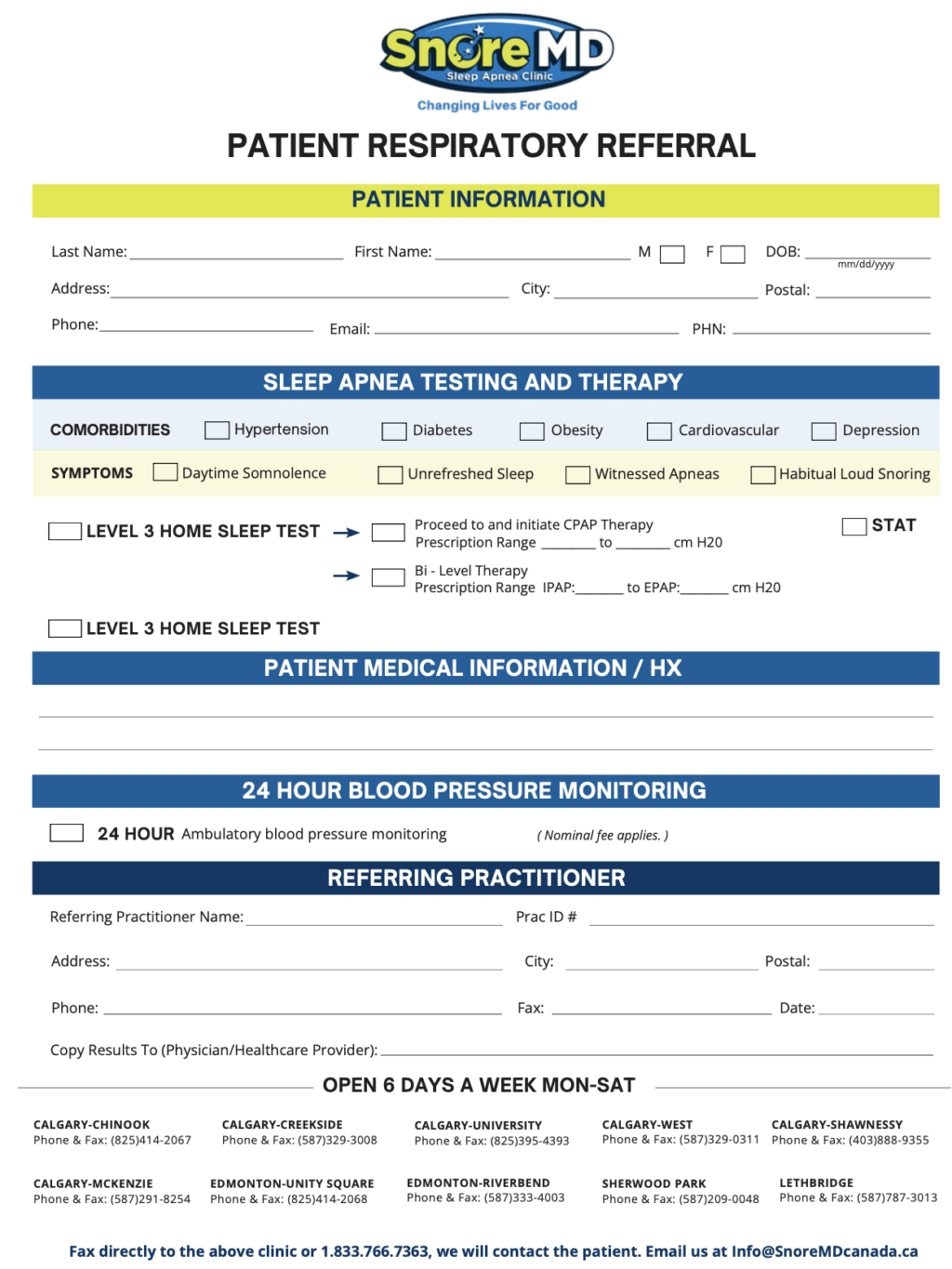 screenshot Alberta referral form all Alberta clinics 2026