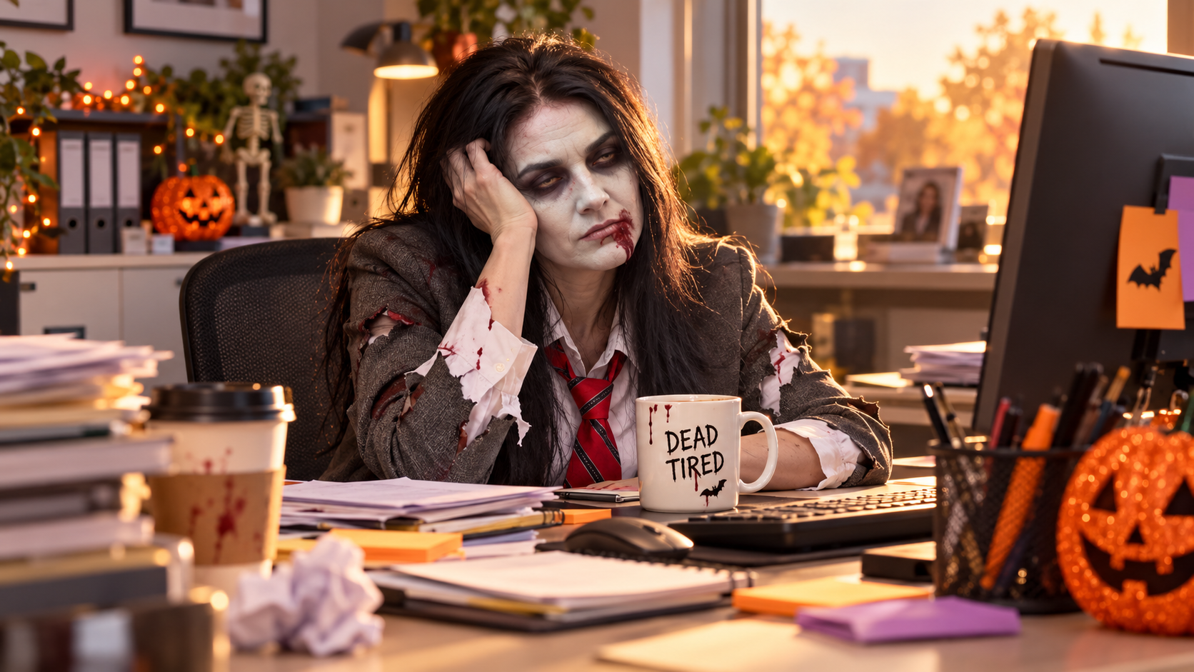 Tired Zombie Work Daytime Halloween Home Sleep Apne Snoringa Test Snore MD